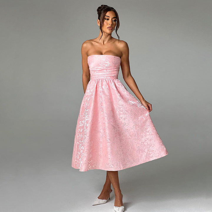 Damen Ballkleid mit schulterfreiem Design und fließendem Rock Echo Archiv