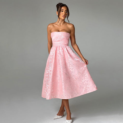 Damen Ballkleid mit schulterfreiem Design und fließendem Rock Echo Archiv