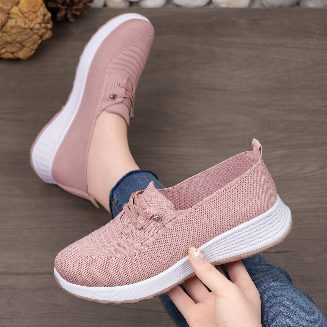 Damen nan leichter gestrickter Slip-On Freizeitschuh mit elastischem Einstieg, dekorativer Zier-Schnürung und dämpfender Leichtprofilsohle Echo Archiv