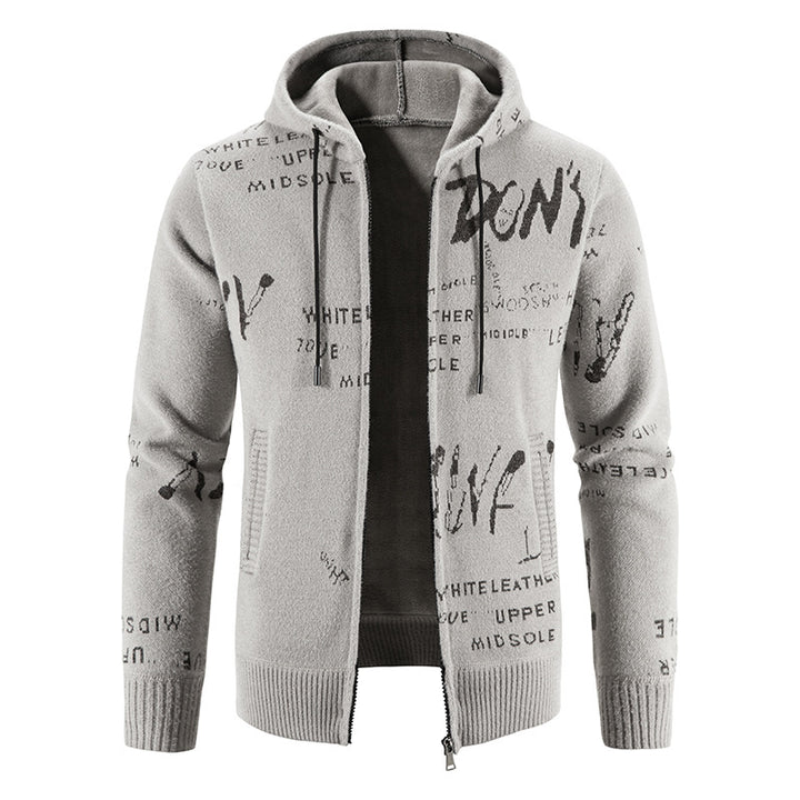 Herren modische Kapuzenjacke mit kreativem Print Echoarchiv