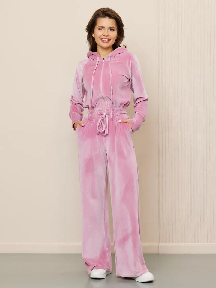 Echoarchiv | Minimalismus Fleece Kapuzenpullover und Jogginghose Zweiteiler Satz