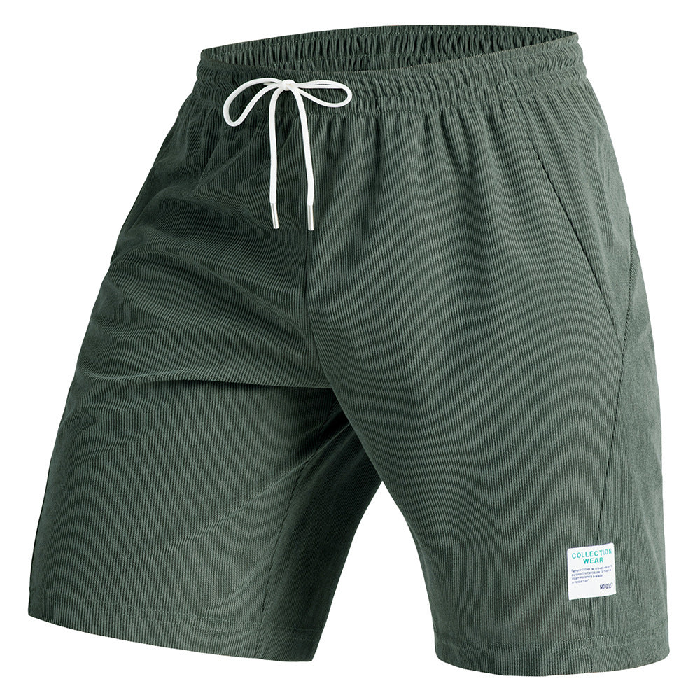 Herren leichte Cord-Shorts mit elastischem Bund und verstellbarem Kordelzug Echoarchiv