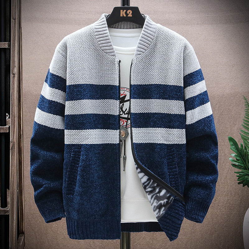 Herren lässige Strickjacke im modernen Streifenlook Echoarchiv