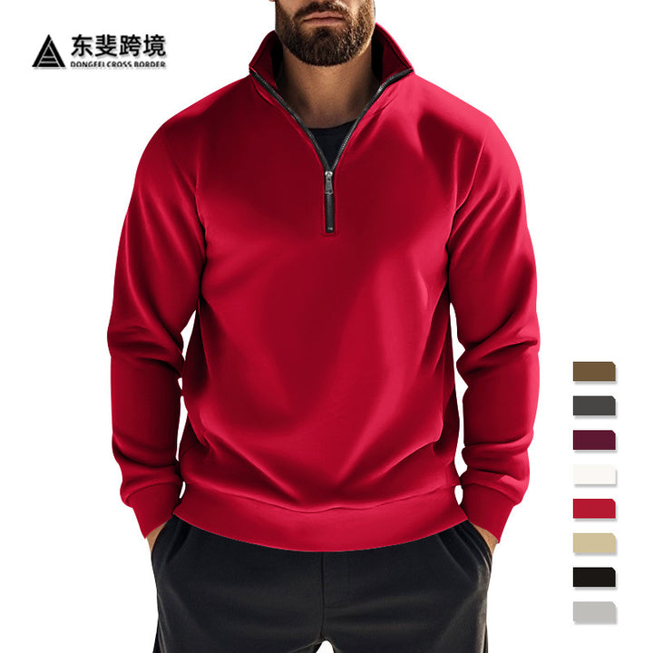 Herren Strickpullover mit halbem Reißverschluss und warmem Innenfutter Echoarchiv