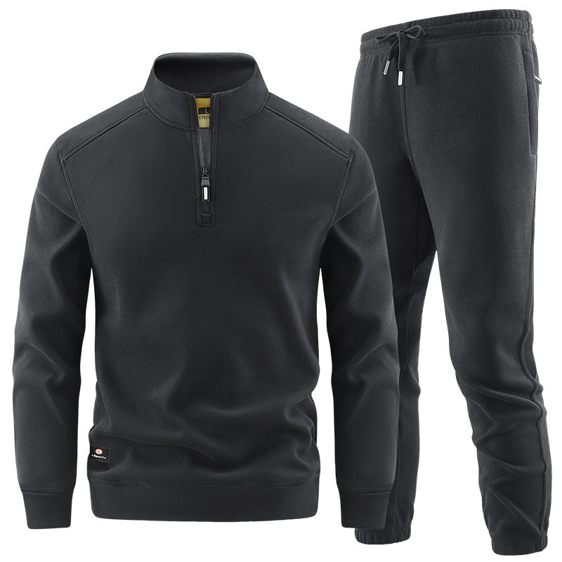 Herren Fleece-Trainingsset mit Stehkragen und Elastikbund Echo Archiv