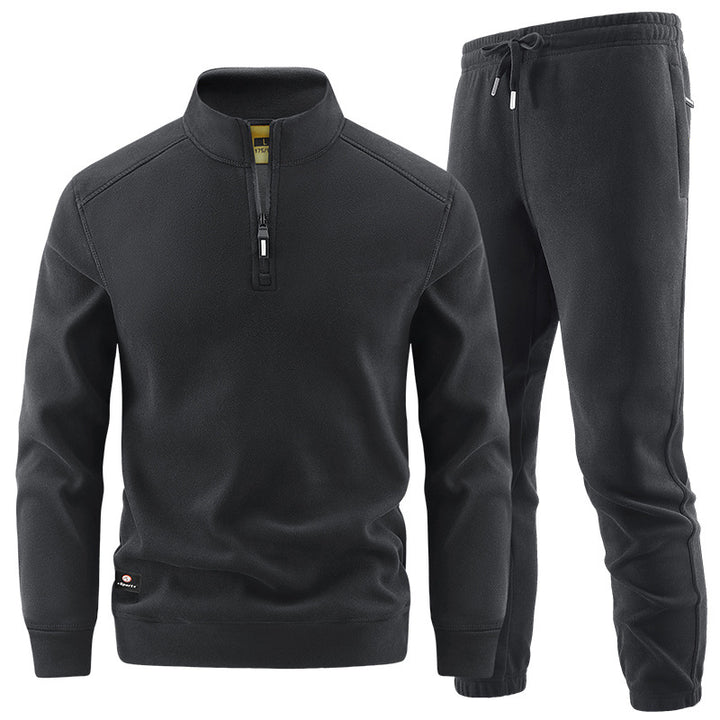 Herren Fleece-Trainingsset mit Stehkragen und Elastikbund Echo Archiv