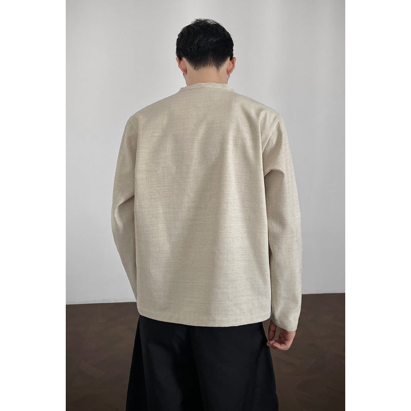 Herren Elegante Langarmoberteil mit Stehkragen Echo Archive