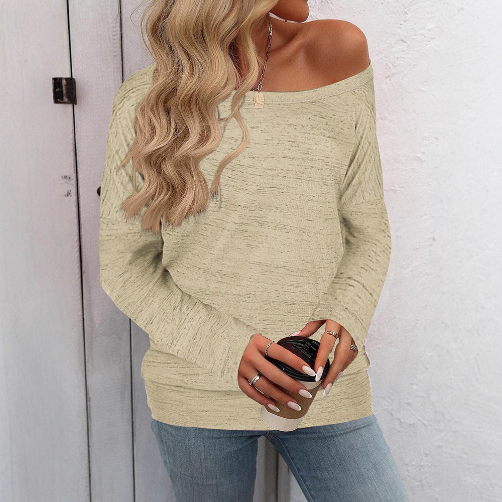 Damen Oversize off-shoulder feinstrick Pullover mit weitem Bootsausschnitt Echoarchiv