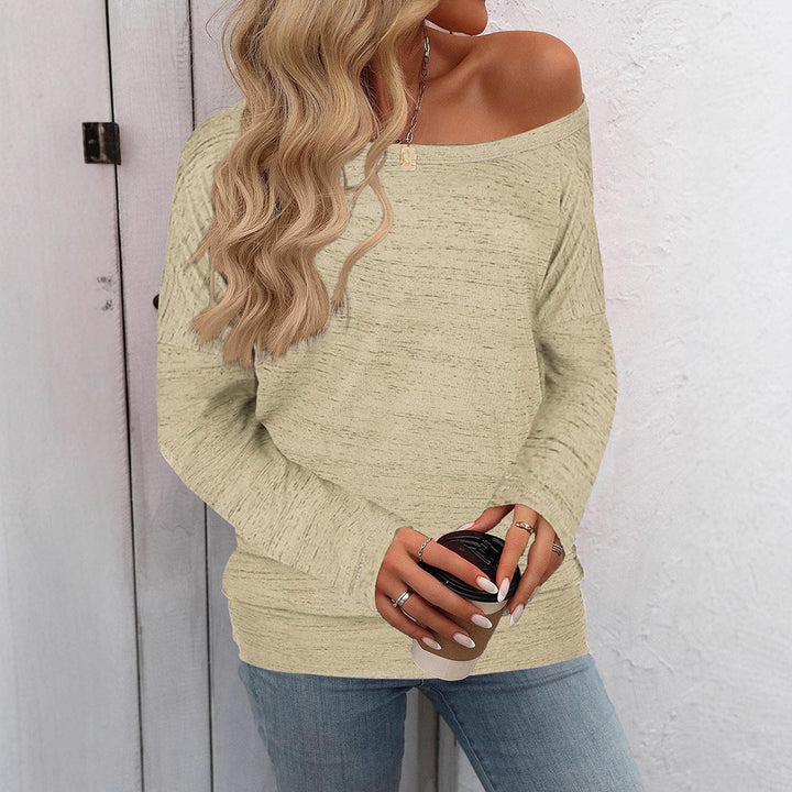 Damen Oversize off-shoulder feinstrick Pullover mit weitem Bootsausschnitt Echoarchiv
