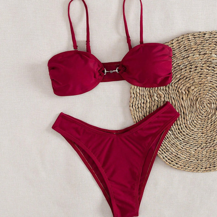 Damen Bandeau-Bikini mit modischem Schnitt und verstellbaren Trägern Echo Archiv