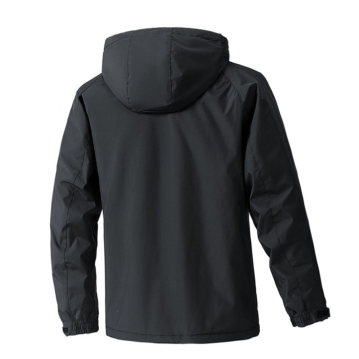 Herren Wasserabweisende Kapuzen‑Übergangsjacke mit Thermofutter, Utility‑Taschen & verstellbaren Manschetten Echoarchiv