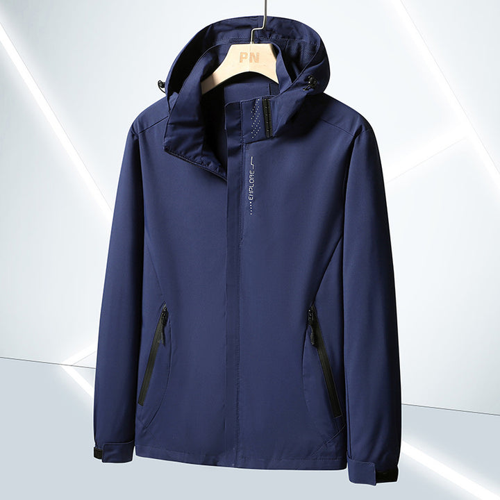 Herren Leichte Softshell-Funktionsjacke mit atmungsaktivem Meshfutter und verstellbarer Kapuze Echoarchiv