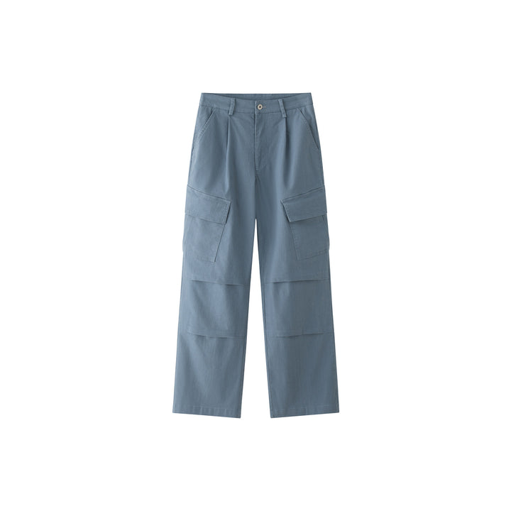 Damen Weite Cargo-Palazzohose mit Bundfalten und großen Klappentaschen Echoarchiv