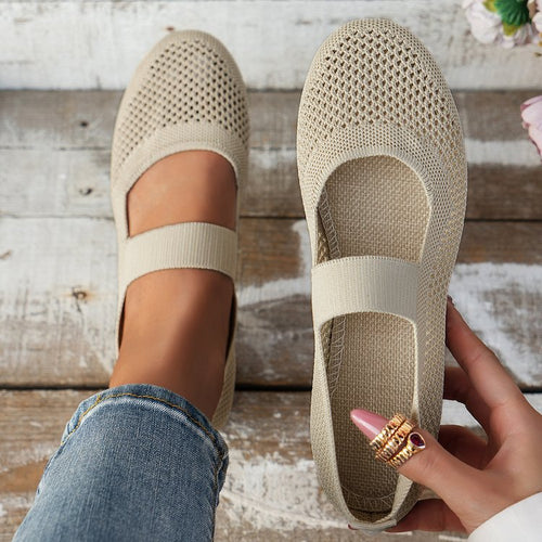 Damen atmungsaktive Slipper mit elegantem Riemendesign und flexibler Sohle Echoarchiv