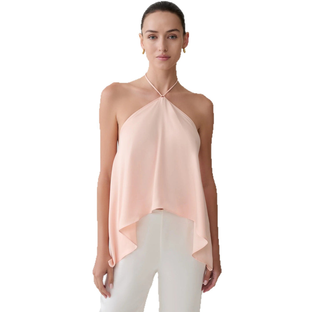 Damen Halter-Top aus fließendem Chiffon mit asymmetrischem Saum Echo Archiv