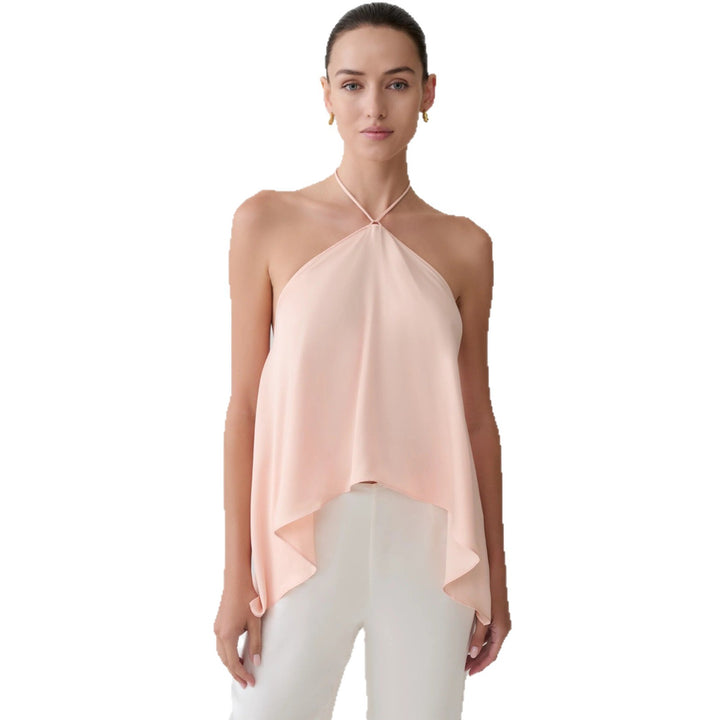 Damen Halter-Top aus fließendem Chiffon mit asymmetrischem Saum Echo Archiv