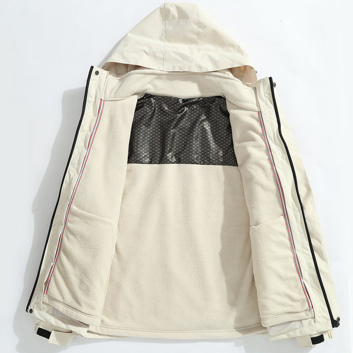 Herren Leichte Softshell-Regenjacke mit herausnehmbarem Fleecefutter, versiegelten Nähten und Multifunktions‑Taschen Echo Archiv