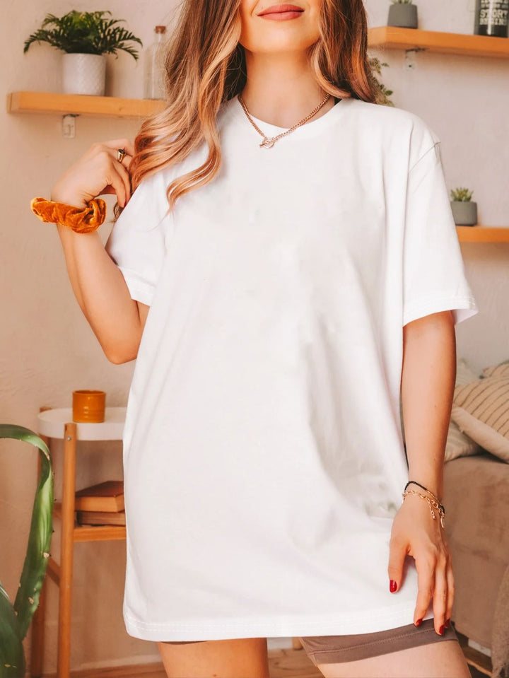 Damen oversized Baumwoll-T-Shirt mit geradem Schnitt und minimalistischem Design Echo Archiv