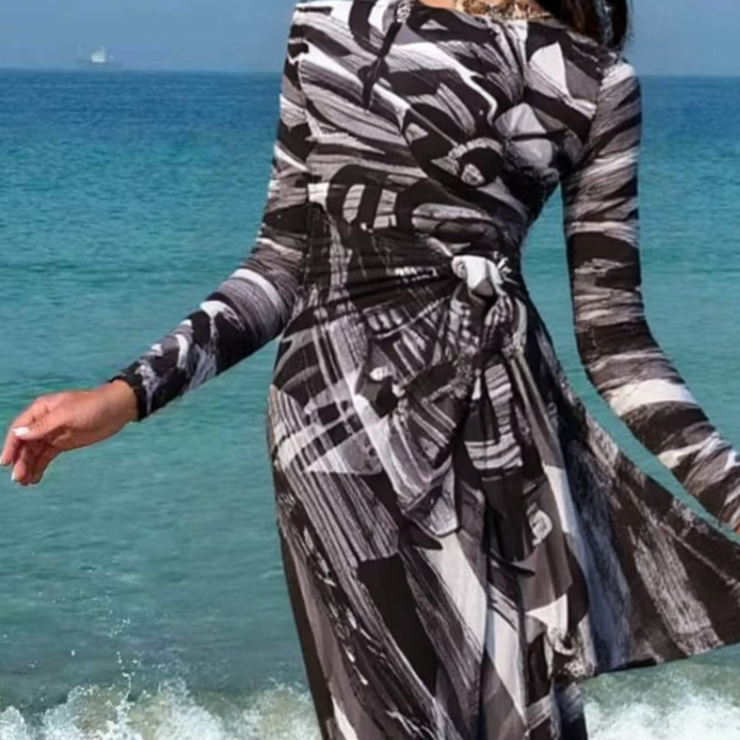 Damen Maxi-Strandkleid mit raffiniertem Wickeldesign Echo Archiv
