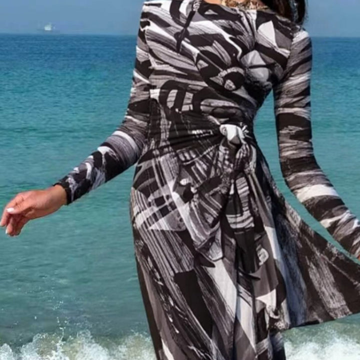 Damen Maxi-Strandkleid mit raffiniertem Wickeldesign Echo Archiv