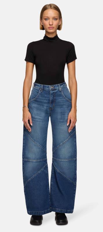 Damen breite Jeans mit einzigartigem Nahtdesign im angesagten Stil Echo Archiv
