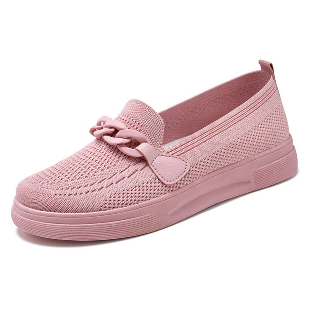 Damen nan komfortabler Strick-Slip-On Loafer mit elastischem Einstieg, dekorativer Kettenapplikation und stoßdämpfender EVA-Leichtsohle Echo Archiv