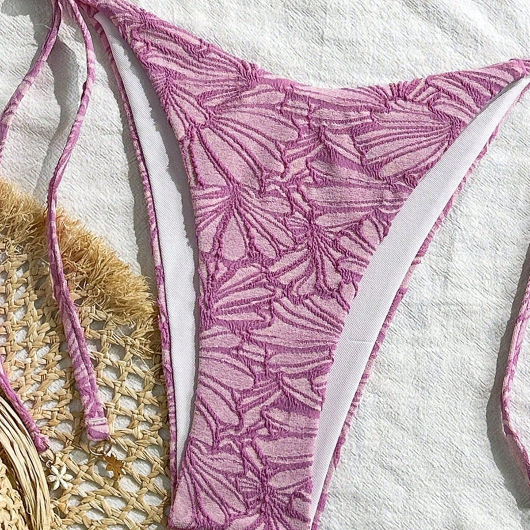 Damen Triangel-Bikini mit floralem Design und verspielten Bindebändern Echo Archiv