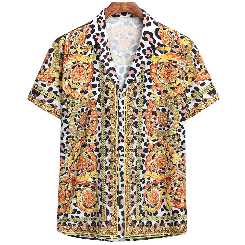 Herren Kurzarmhemd mit extravagantem Druck und luxuriösem Design Echoarchiv