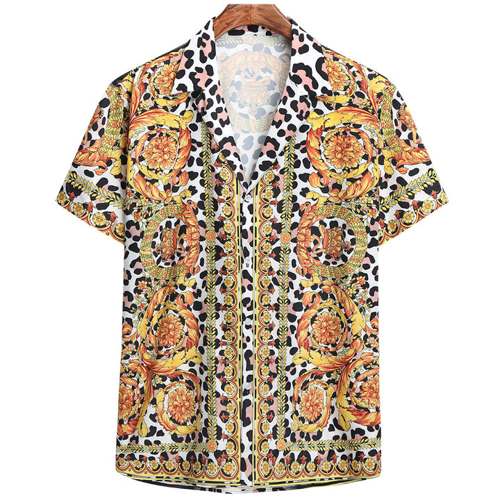 Herren Kurzarmhemd mit extravagantem Druck und luxuriösem Design Echoarchiv