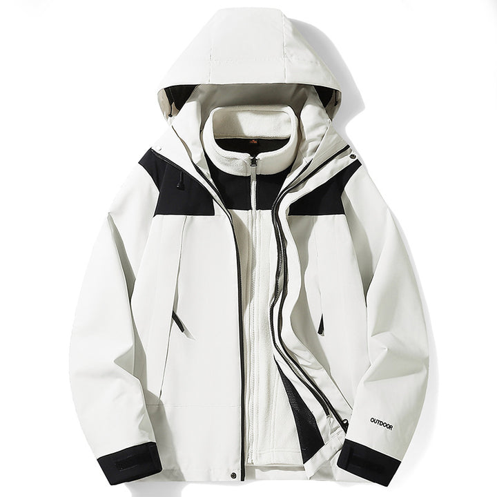 Damen multifunktionale Softshelljacke mit abnehmbaren Fleece-Futter, winddichtem Außenmaterial und verstellbarer Kapuze – Célinea
