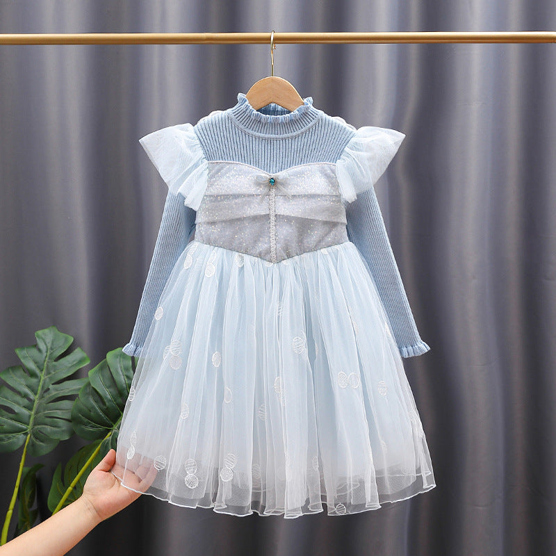 Mädchen Festkleid mit Rüschenärmel und Glitzerdetails Echo Archiv