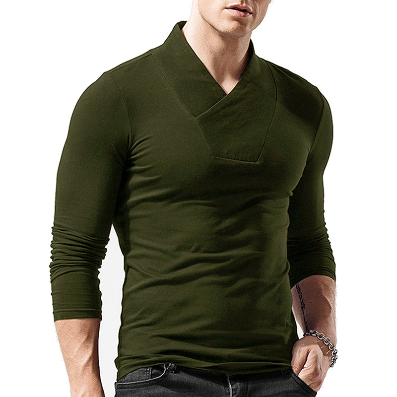 Herren Langarmshirt mit modischem Schlitzkragen Echoarchiv