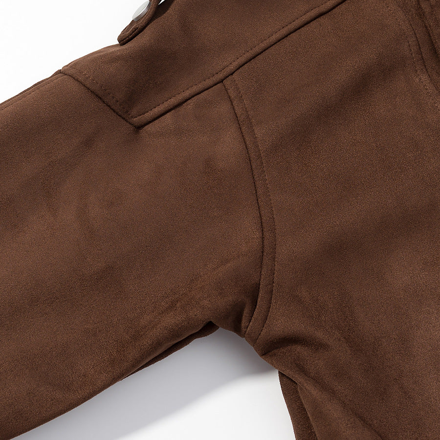 Damen Oversize-Bomberjacke im Velourslook mit hohem Stehkragen und Taillengürtel Echo Archiv