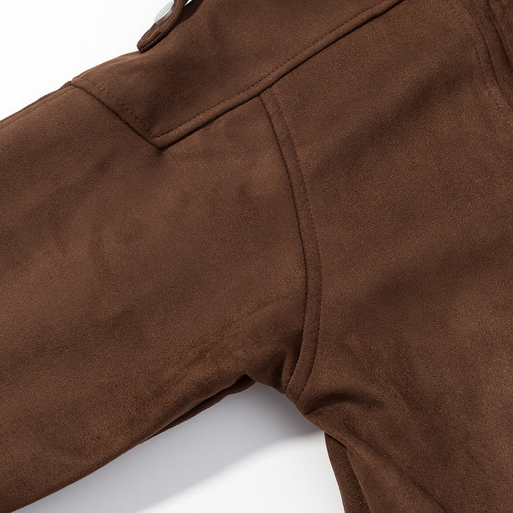 Damen Oversize-Bomberjacke im Velourslook mit hohem Stehkragen und Taillengürtel Echo Archiv