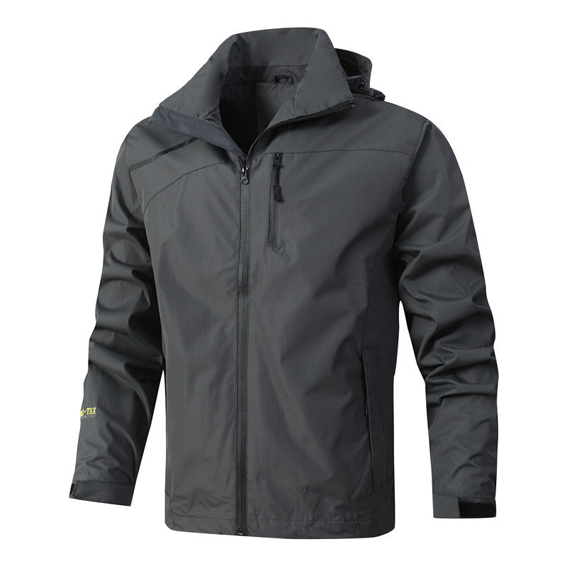 Herren Atmungsaktive wasserdichte Softshelljacke mit nahtversiegelter Membran und verstaubarer Kapuze Echoarchiv