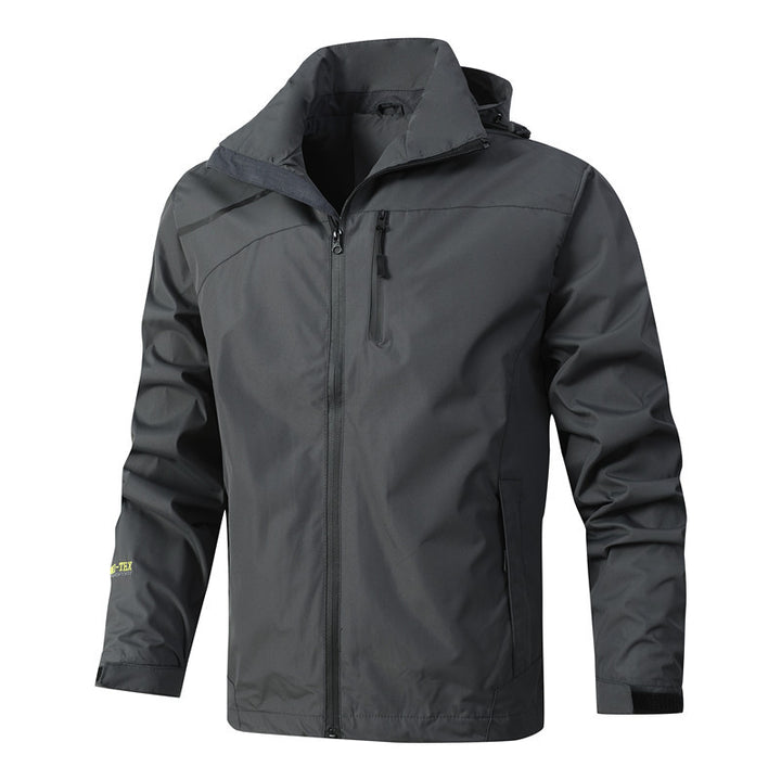 Herren Atmungsaktive wasserdichte Softshelljacke mit nahtversiegelter Membran und verstaubarer Kapuze Echoarchiv