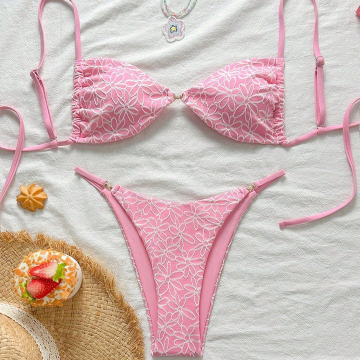 Damen attraktiver Blumenmuster-Bikini Echo Archiv
