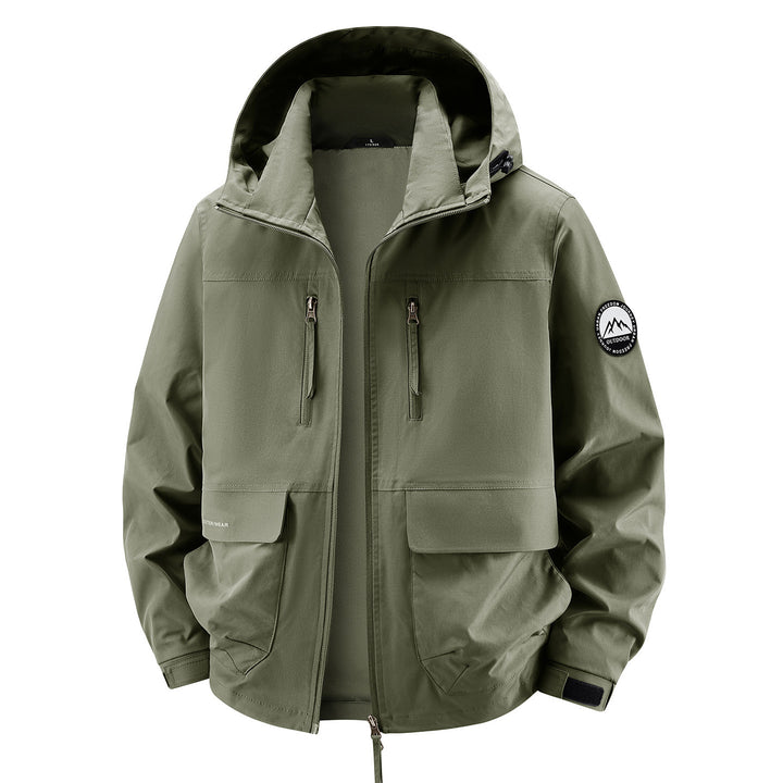 Herren Technische Kapuzen-Fieldjacke mit wasserabweisender Membran und Mehrfachtaschen Echo Archiv