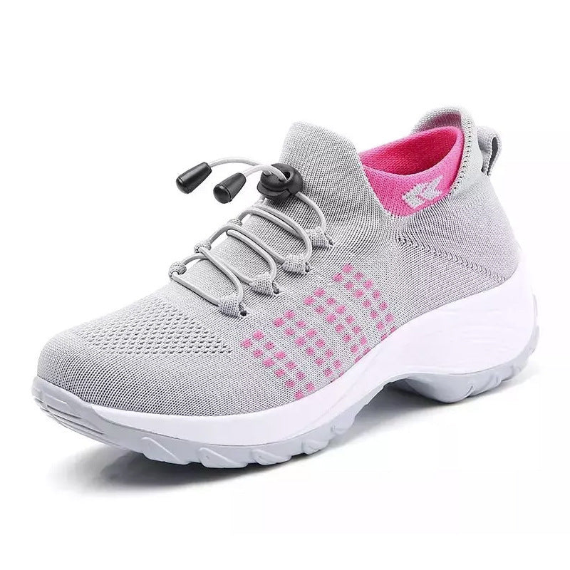 Damen Strick-Sockensneaker mit elastischem Schaft, Schnellzug und dämpfender Plateausohle Echoarchiv