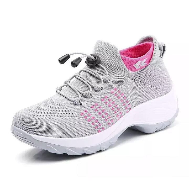 Damen Strick-Sockensneaker mit elastischem Schaft, Schnellzug und dämpfender Plateausohle Echoarchiv