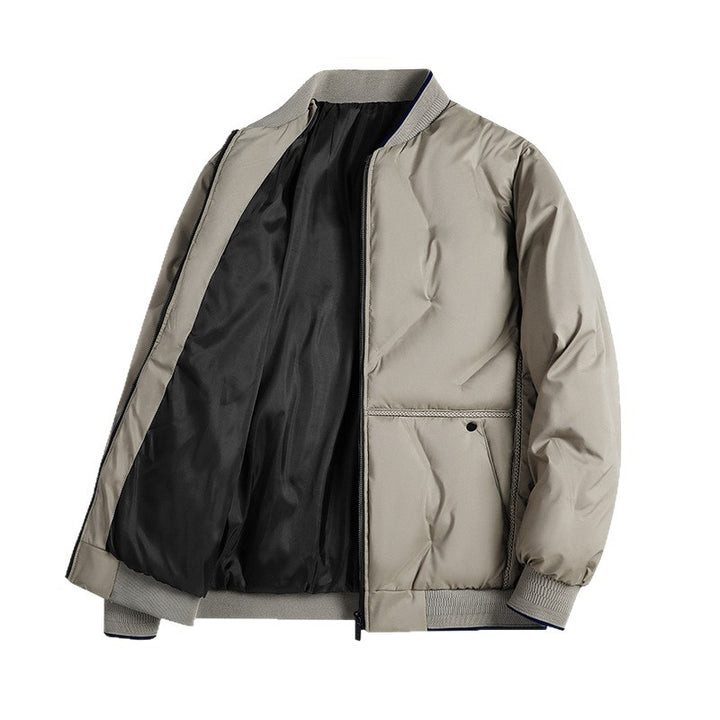 Herren Minimalistische Thermo-Bomberjacke mit glattem Innenfutter und verdeckter Reißverschlussblende Echo Archiv