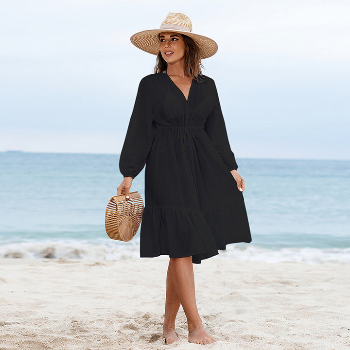 Damen Sommerliches Strandkleid mit lässigem Schnitt und elastischem Taillenband Echo Archiv
