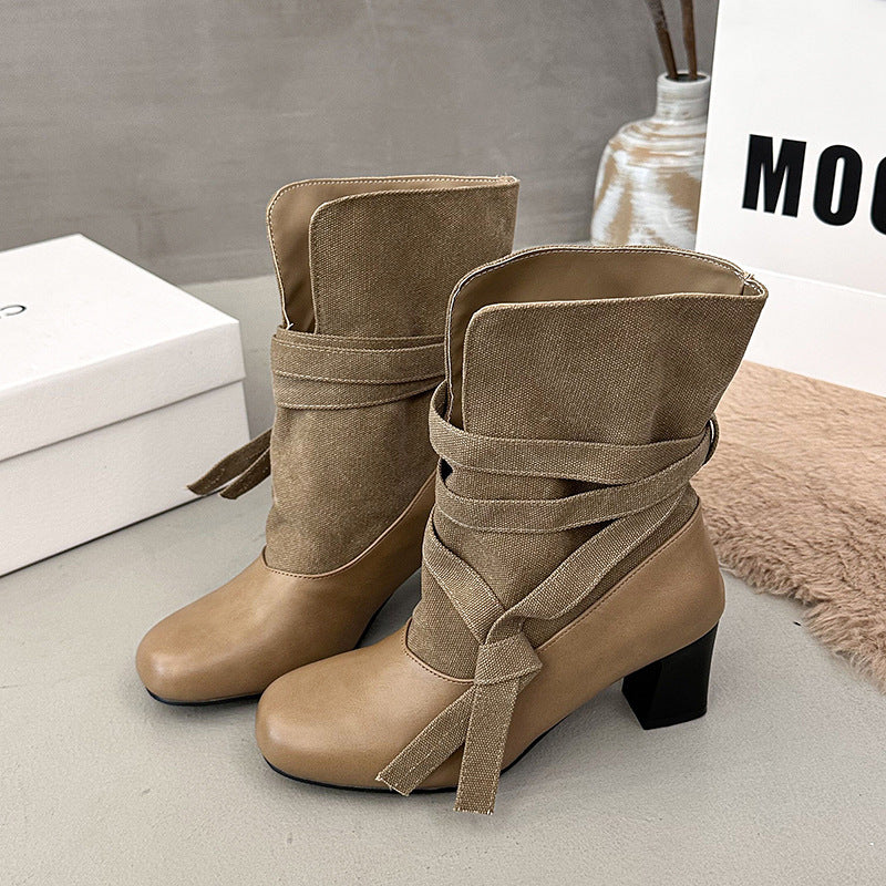 Damen Elegante und Bequeme Stiefeletten mit Riemen Echo Archiv