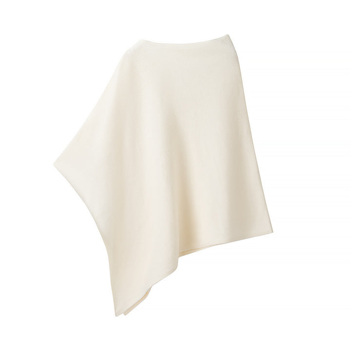 Damen Leichter Strickponcho mit asymmetrischem Saum und U-Boot-Ausschnitt Echo Archiv
