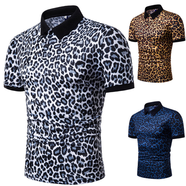 Herren Polo-Shirt mit aufregendem Leopardenmuster und modernem Schnitt Echoarchiv