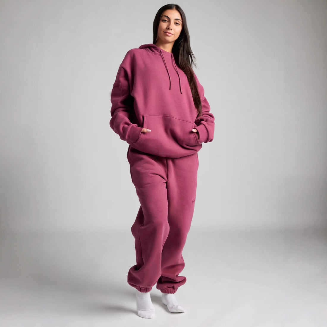 Damen Kapuzensweatshirt mit integrierter Schlafblende und weichem Fleece-Innenfutter – Auréline