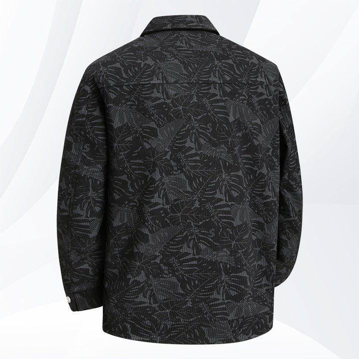 Herren lässige Utility-Jacke mit Allover-Print Echoarchiv