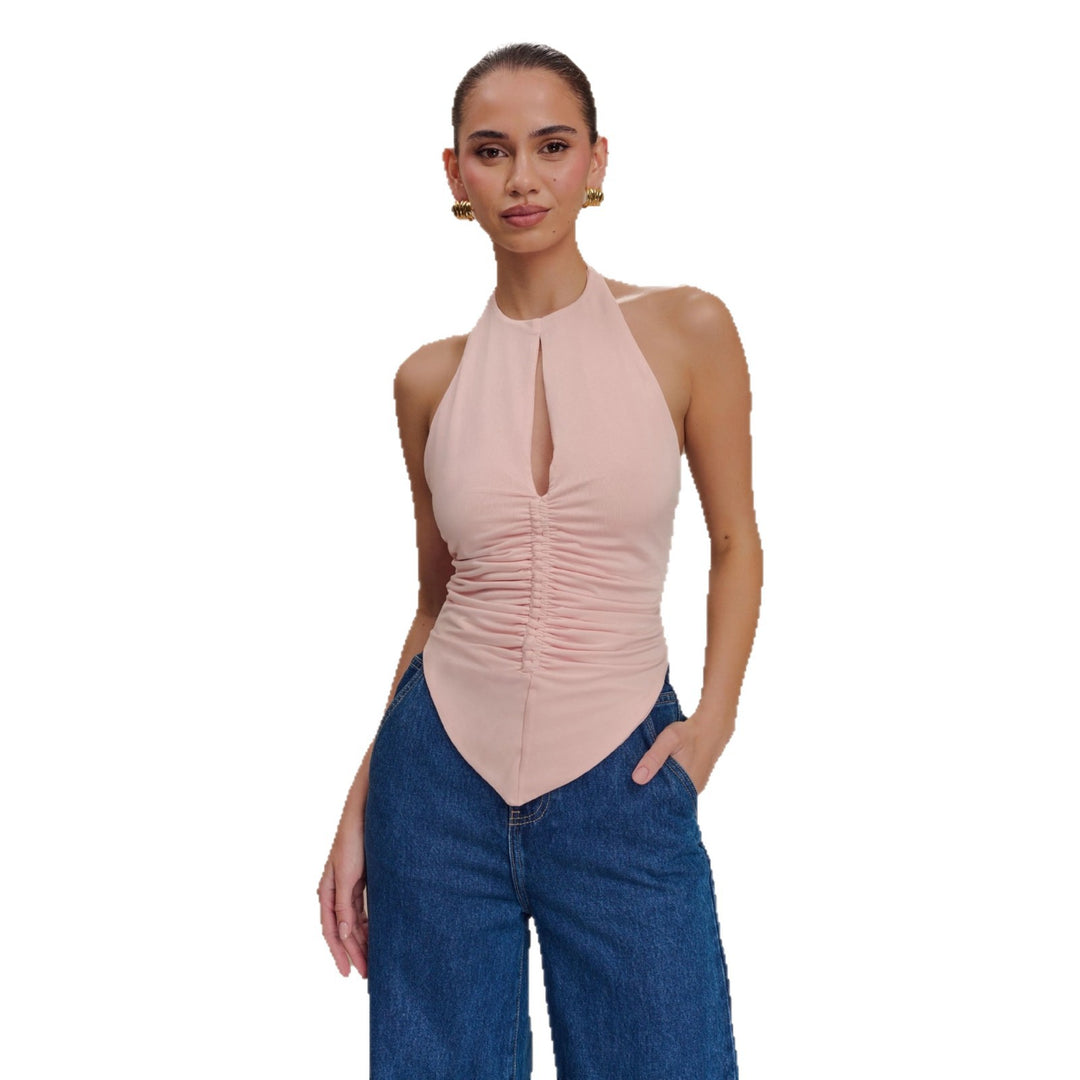 Damen Elegantes Rüschentop mit hochgeschlossenem Design Echo Archiv