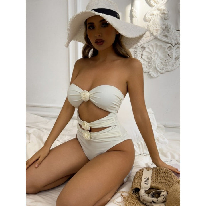Damen Cut-Out Einteiler Badeanzug mit floralem Detail Echo Archiv