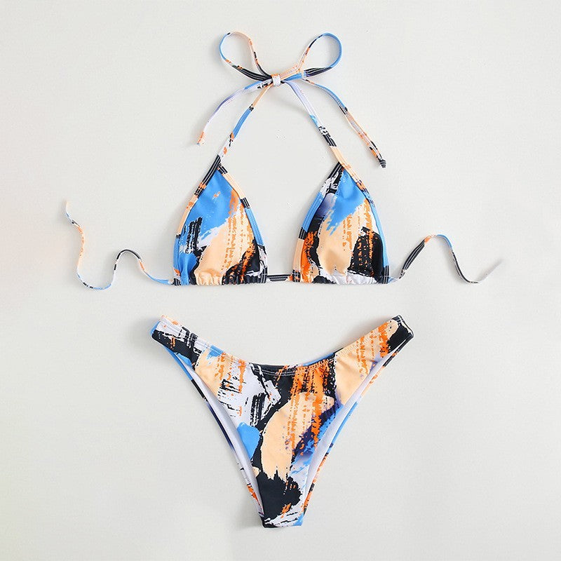 Damen Triangel-Bikini mit trendigem grafischem Druck Echo Archiv